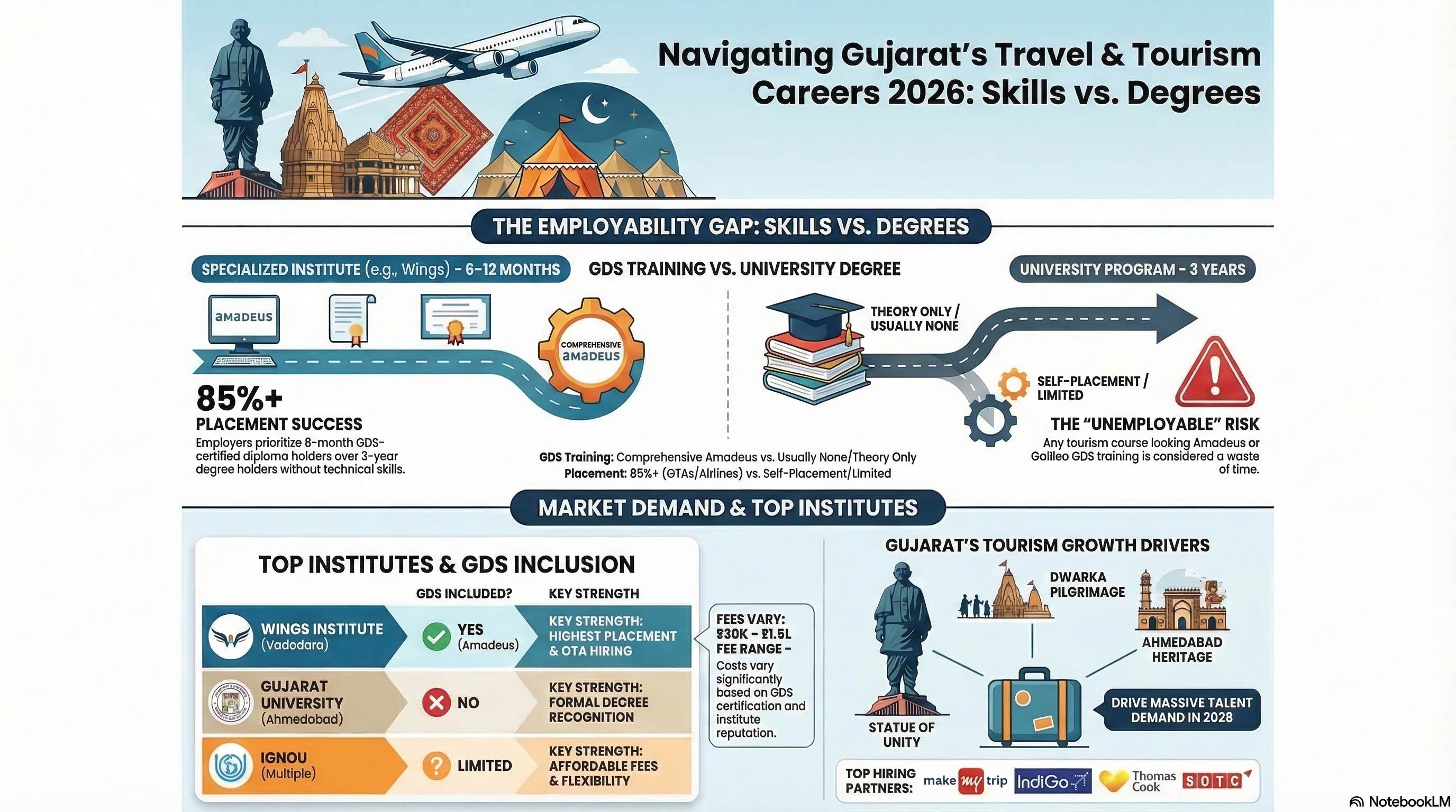 Best Travel and Tourism Colleges in Gujarat 2026: Complete Ranking & Guide - Travel & Tourism career guide from Wings Institute Vadodara Gujarat